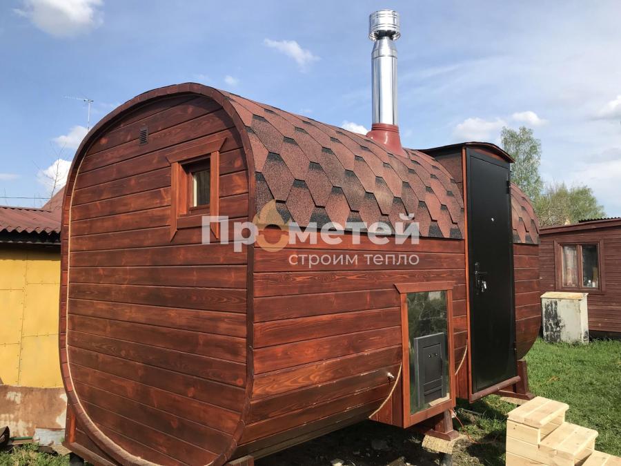Квадро баня бочка 4 метра с боковым входом