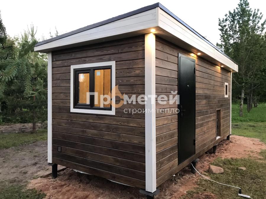 Каркасная баня 2.5x6 метров