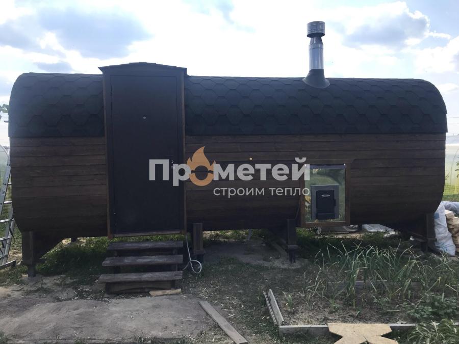 Квадро баня бочка 6 метров с боковым входом
