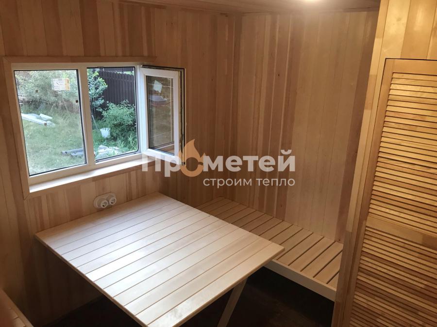 Каркасная баня 3x6 метров с террасой