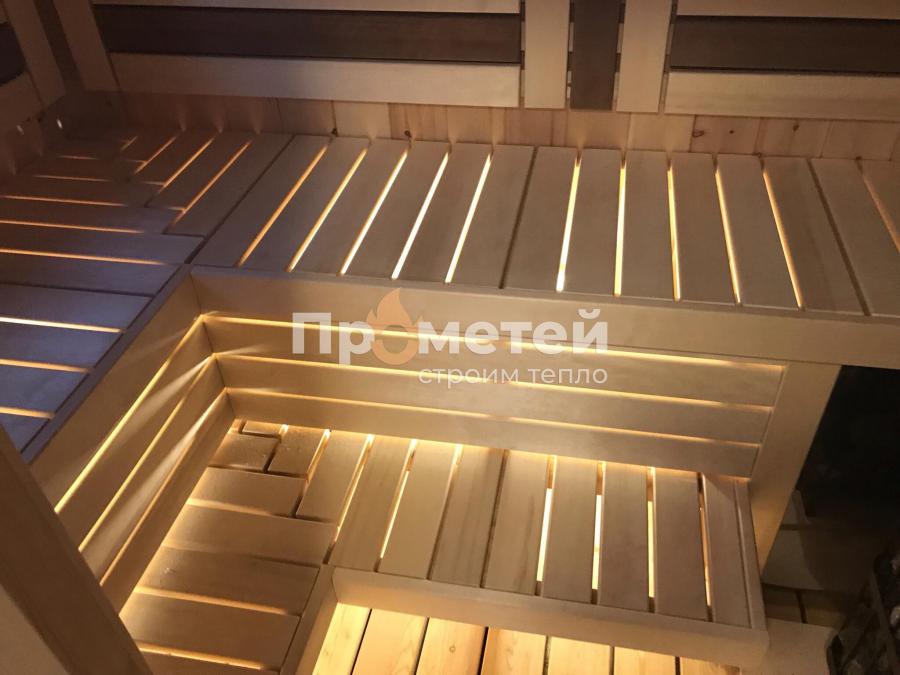 Каркасная баня 3x6 метров с террасой