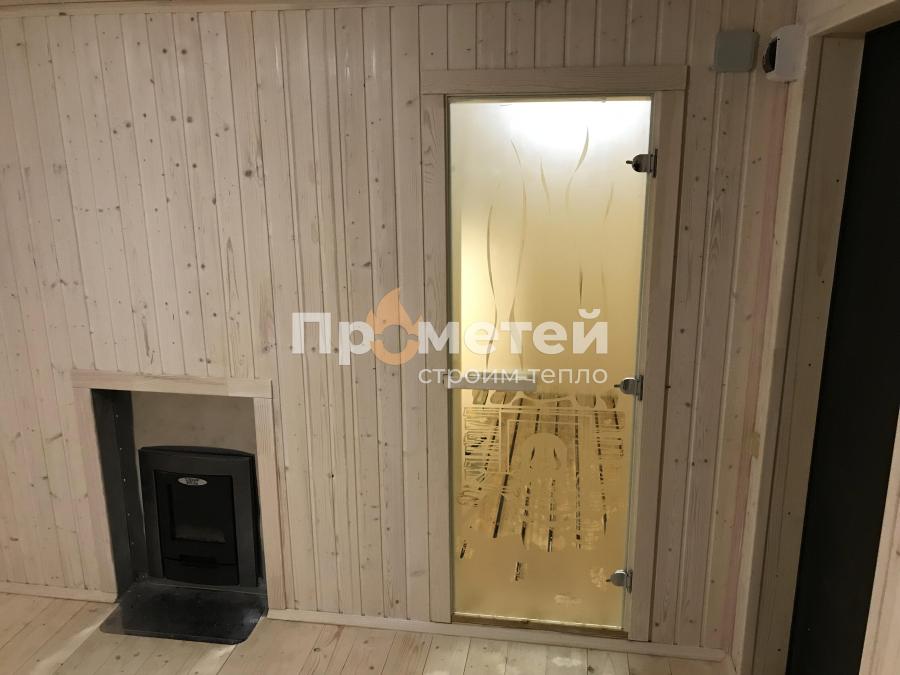 Каркасная баня 4.5x6 метров с террасой