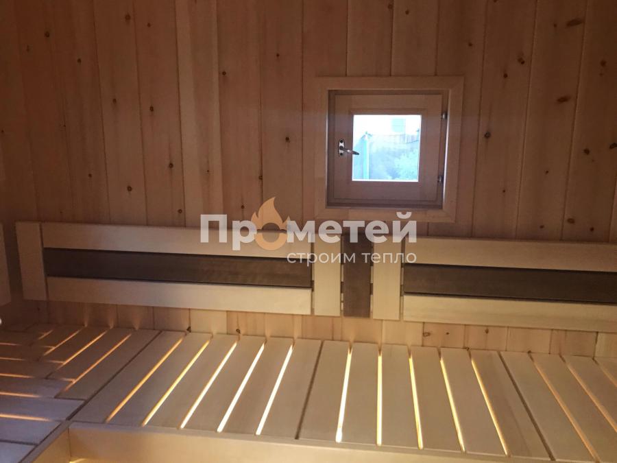 Каркасная баня 3x6 метров с террасой