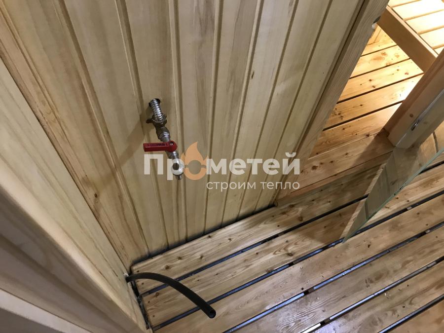 Каркасная баня 4.5x6 метров с террасой