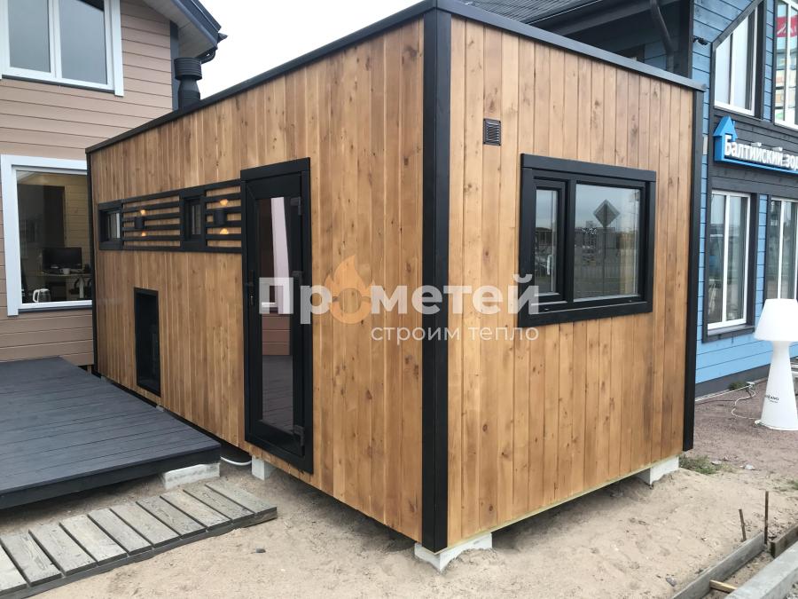 Каркасная баня Норд 2.5x6 метров