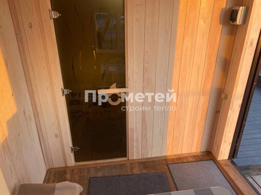 Каркасная баня Сканди 2.4x6 метров с террасой