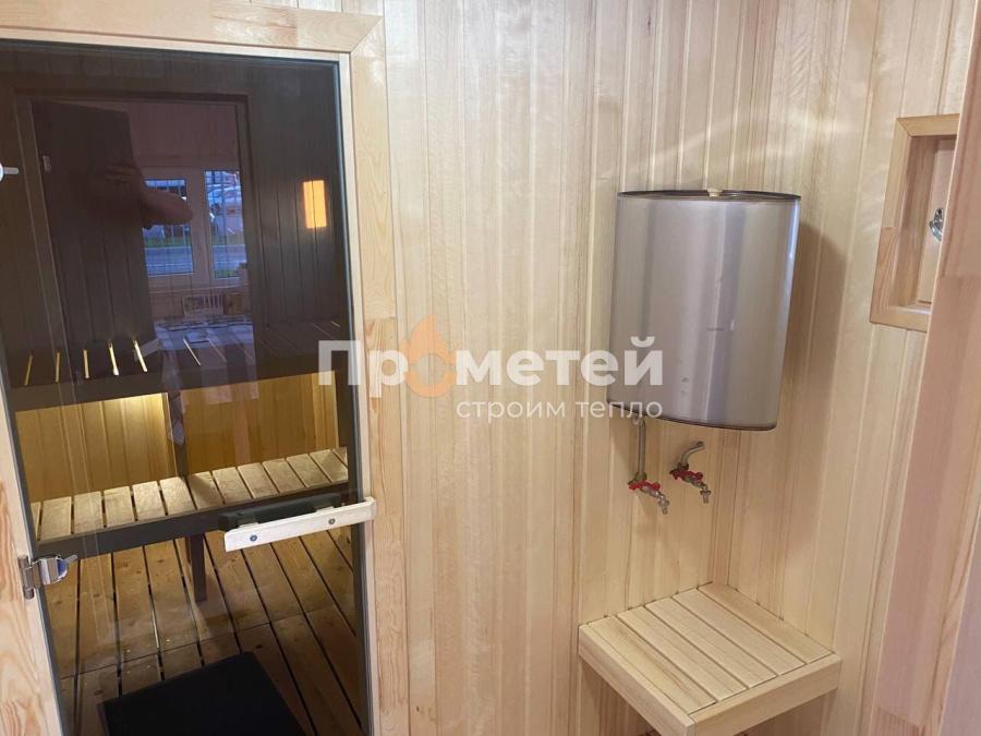 Каркасная баня Сканди 2.4x6 метров с террасой