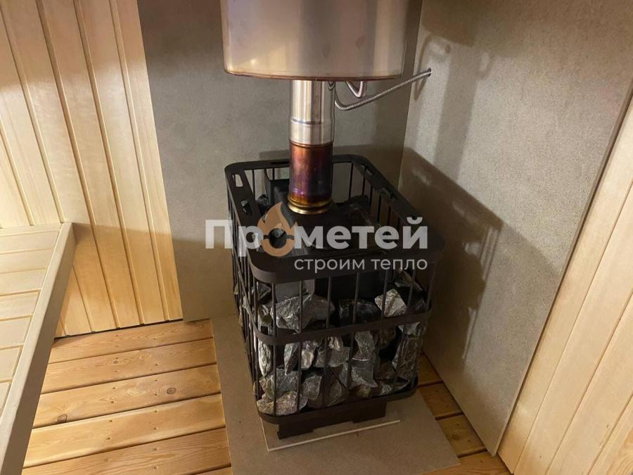 Каркасная баня Сканди 2.4x6 метров с террасой