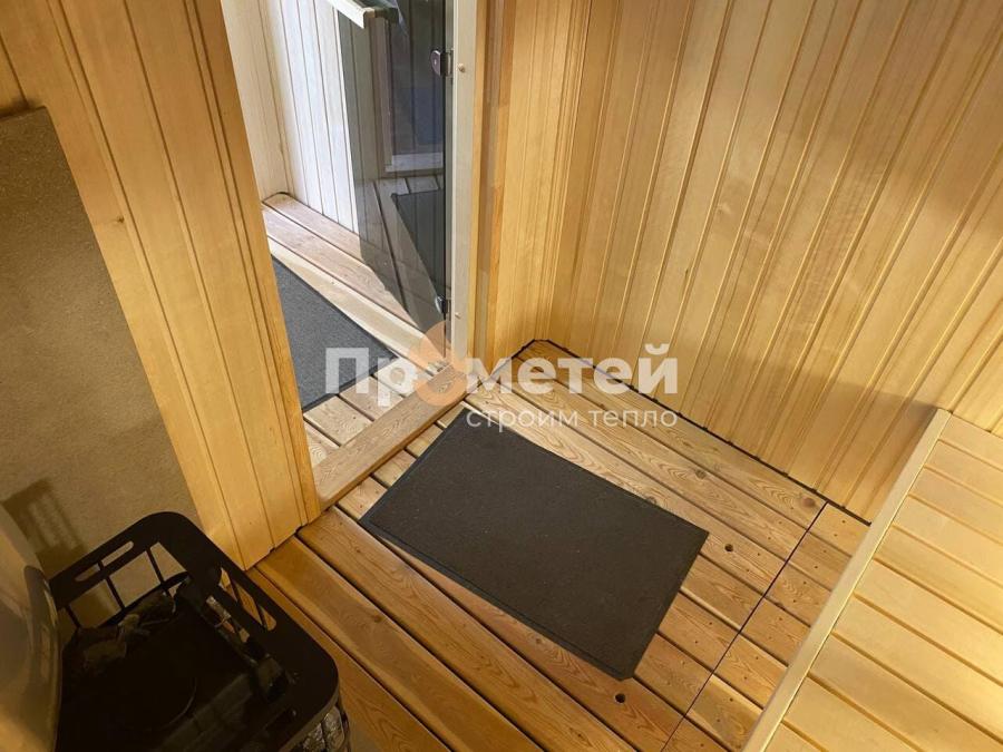 Каркасная баня Сканди 2.4x6 метров с террасой
