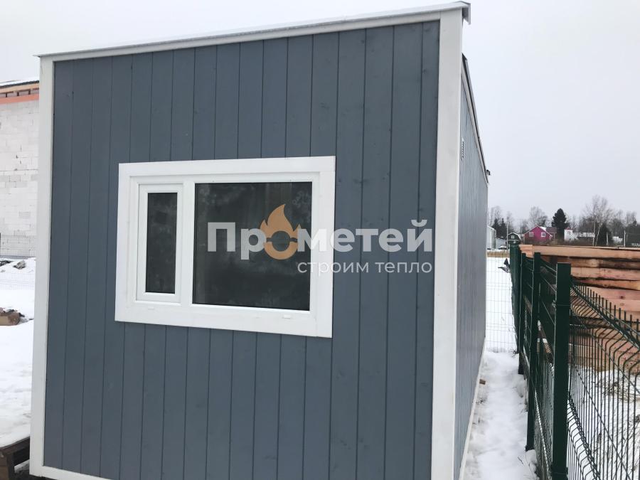 Каркасная баня Норд 2.5x6 метров с навесами