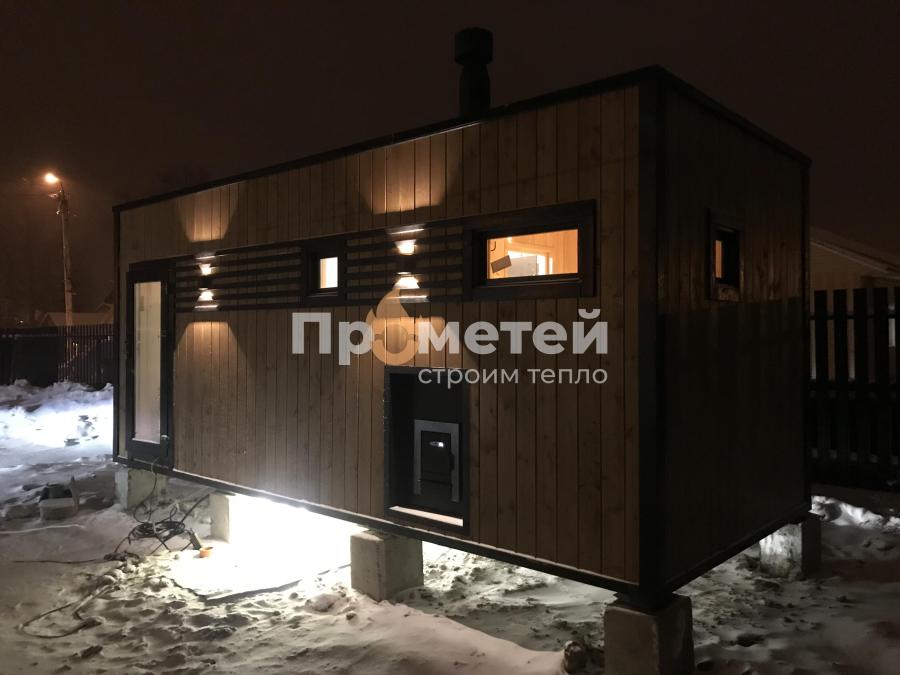 Реализованный проект Каркасная баня Норд 2.5x6 метров