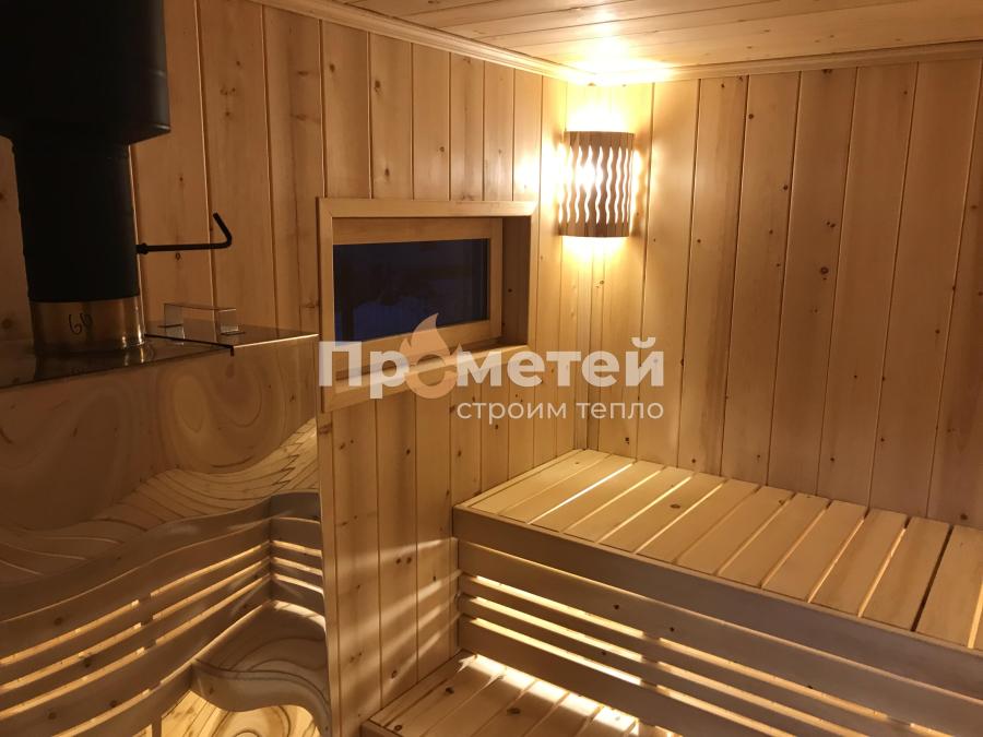Каркасная баня Норд 2.5x6 метров с навесами