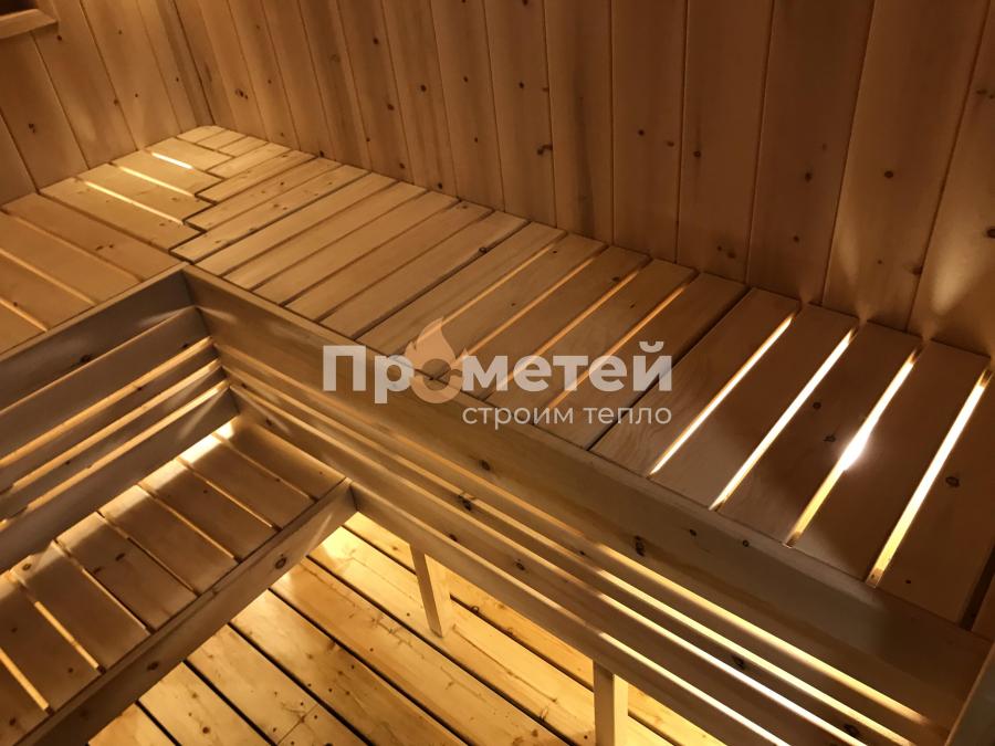 Каркасная баня Норд 2.5x6 метров с навесами