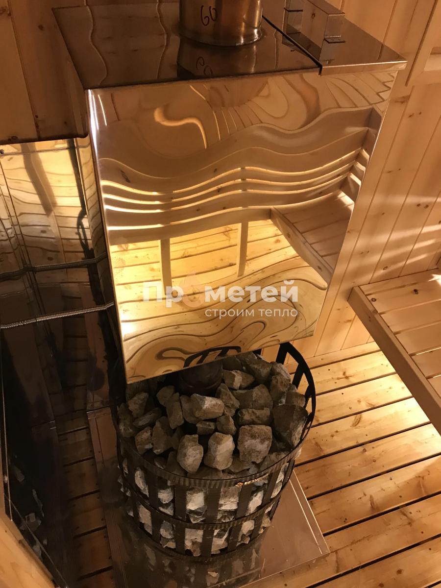 Каркасная баня Норд 2.5x6 метров с навесами