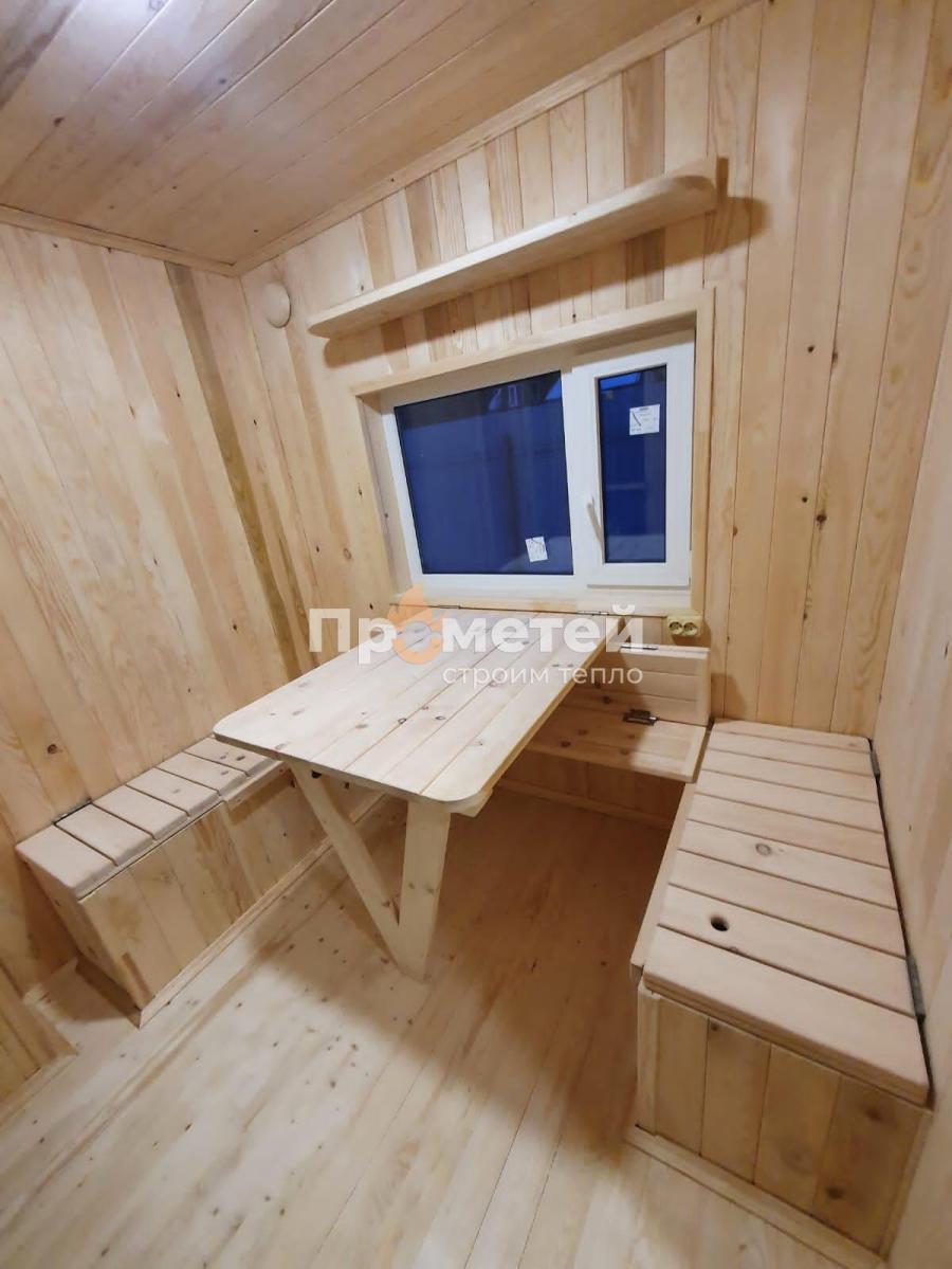 Г-образная каркасная баня Норд 2.5x6 метров с модулем 2.5x3 метра