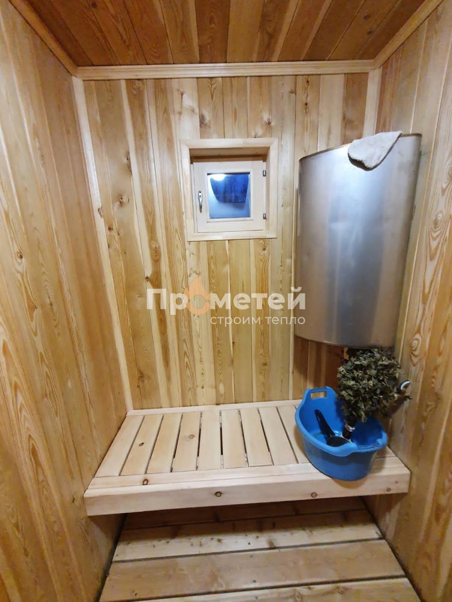 Г-образная каркасная баня Норд 2.5x6 метров с модулем 2.5x3 метра