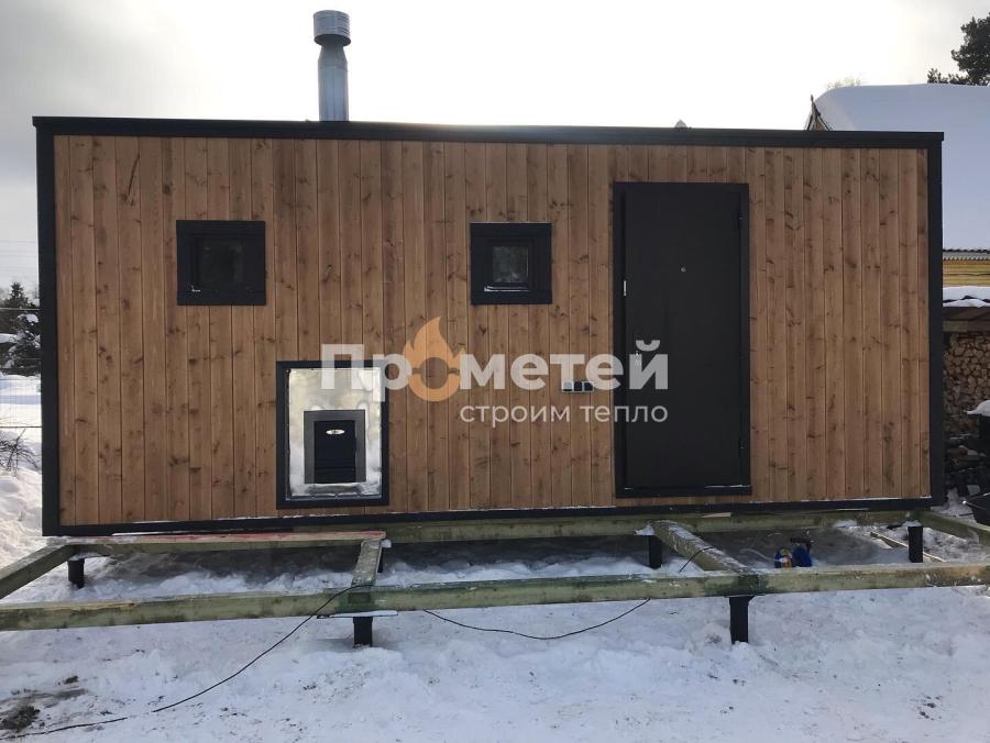 Каркасная баня Норд 2.5х6 метров