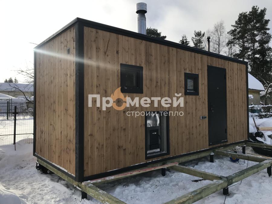 Каркасная баня Норд 2.5х6 метров