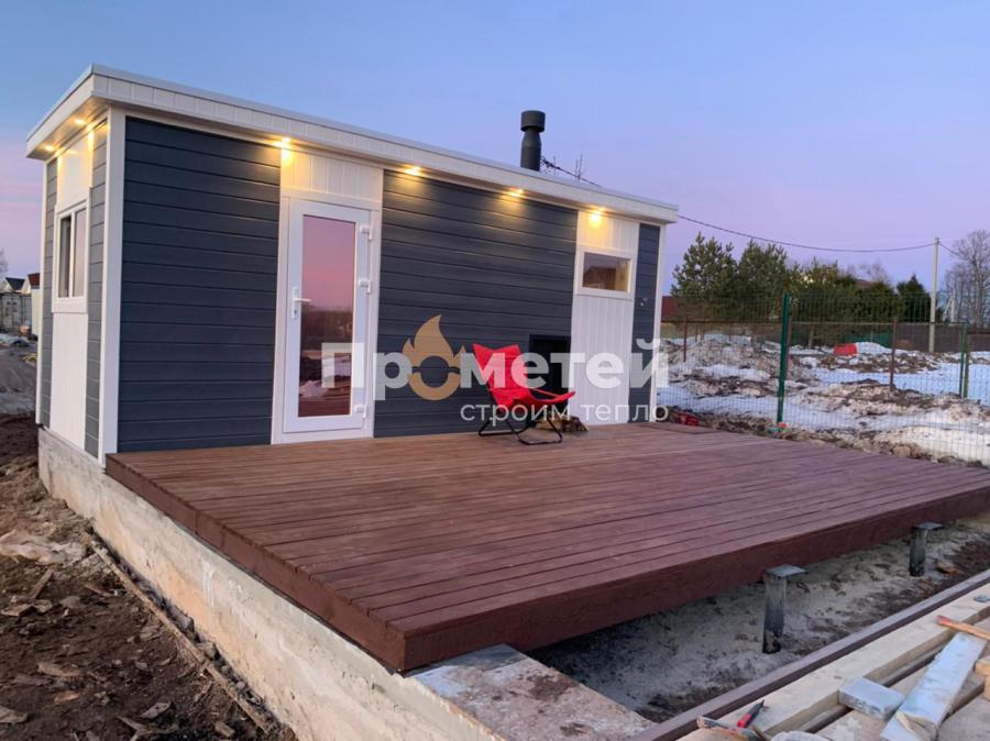 Реализованный проект Каркасная баня Норд 2.5x6 метров