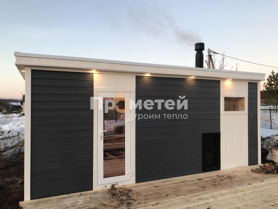 Каркасная баня Норд 2.5x6 метров