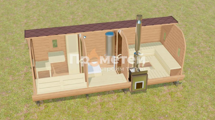 Квадро баня бочка 5 метров