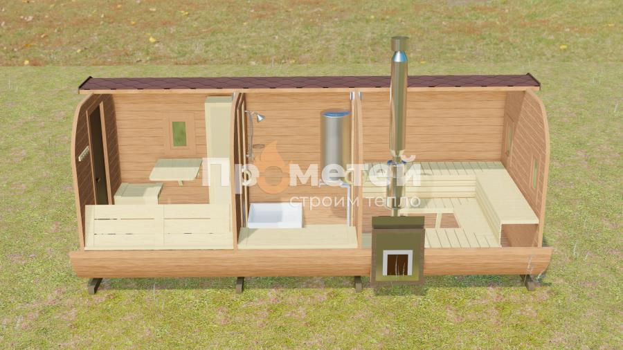 Квадро баня бочка 5 метров