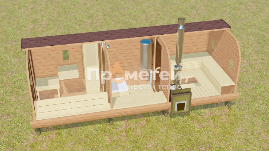 Квадро баня бочка 6 метров