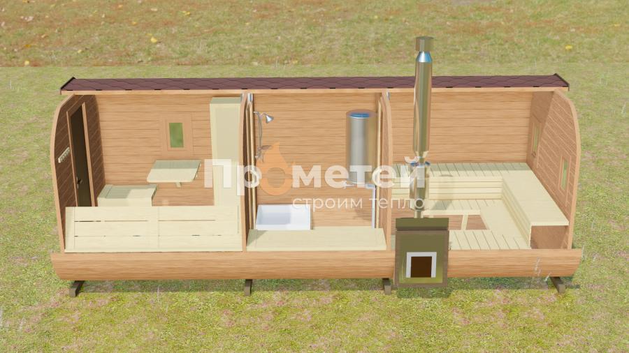 Квадро баня бочка 6 метров