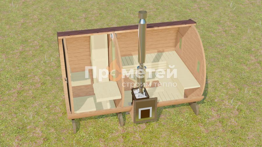 Круглая баня бочка 3 метра