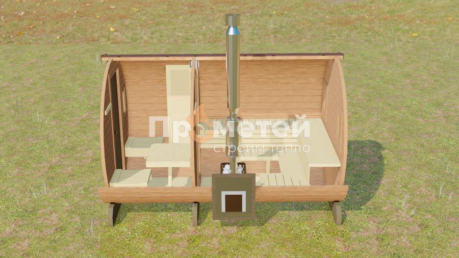 Круглая баня бочка 3 метра