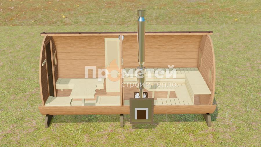 Круглая баня бочка 4 метра