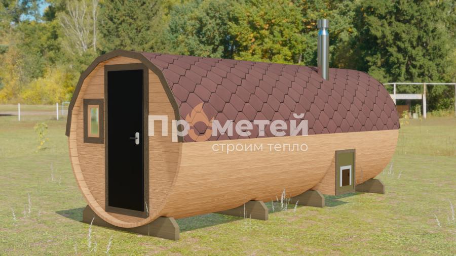 Круглая баня бочка 5 метров