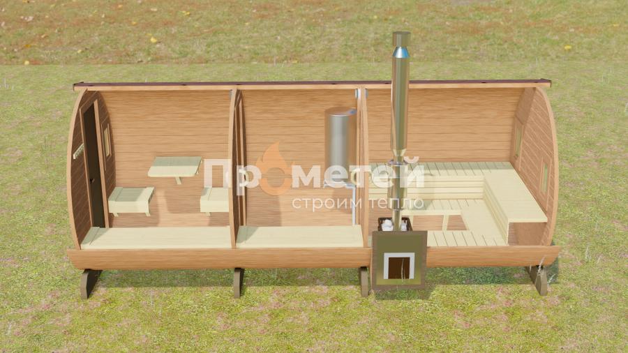 Круглая баня бочка 5 метров