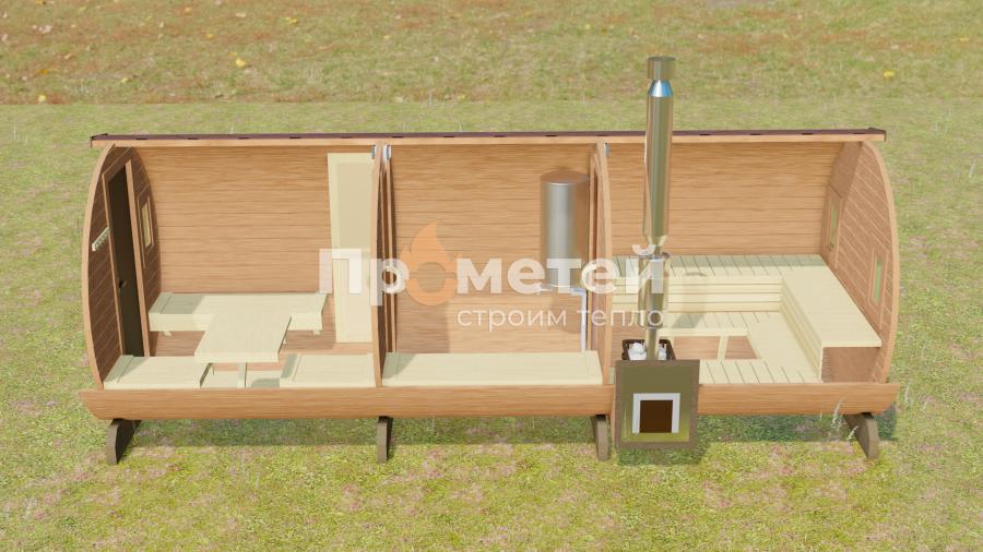 Круглая баня бочка 6 метров