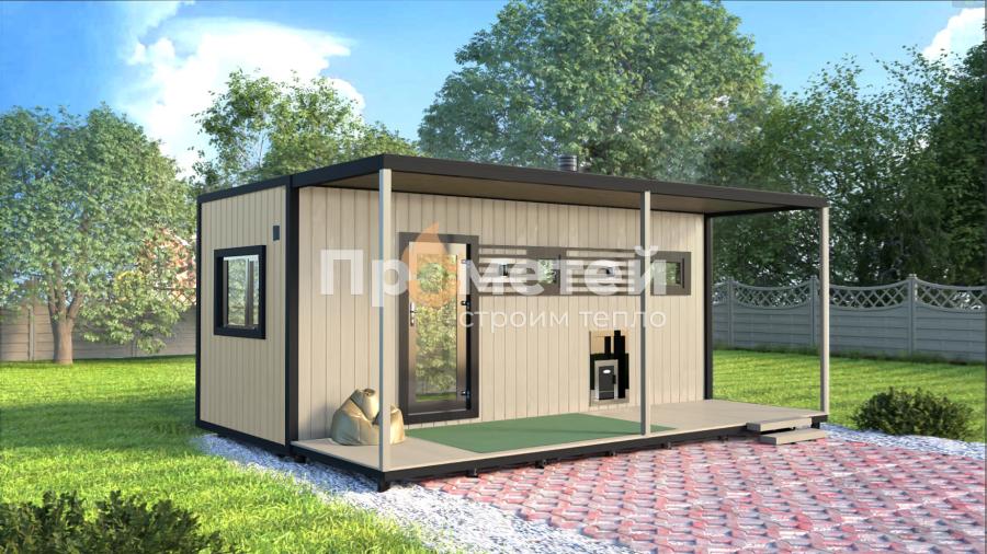 Каркасная баня Норд 2.5x6м