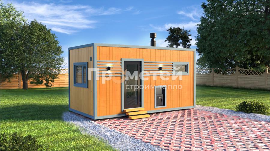 Каркасная баня Норд 2.5x5м