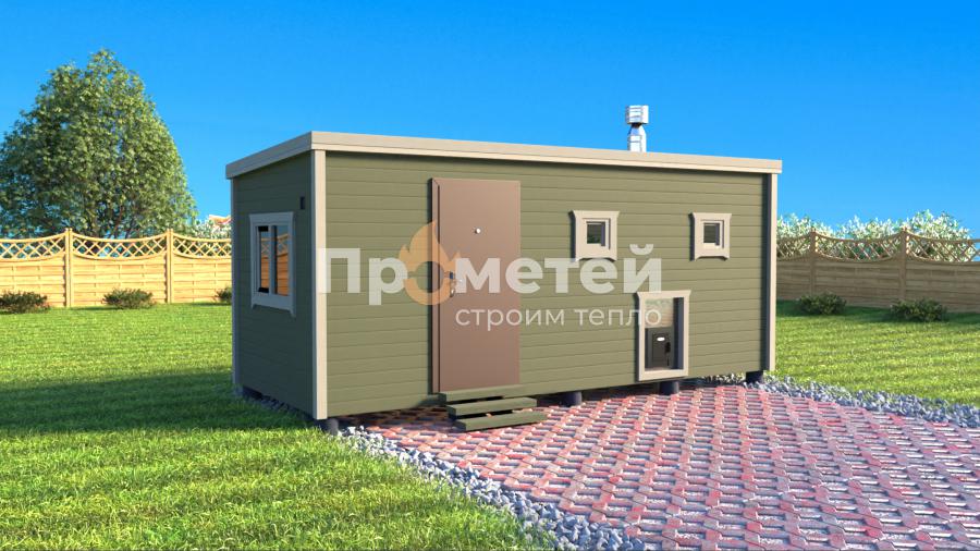 Каркасная баня Сканди 2.4x6м