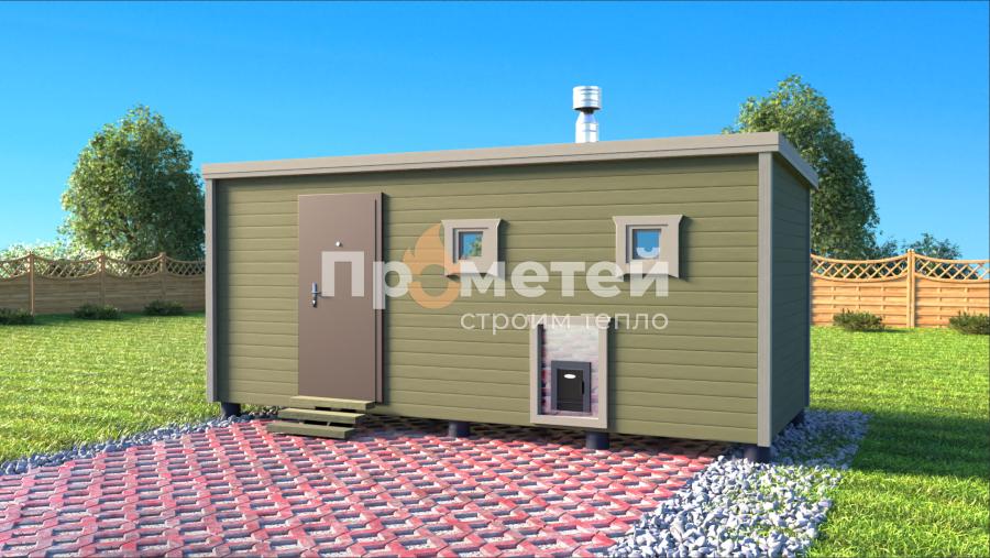 Каркасная баня Сканди 2.4x6м