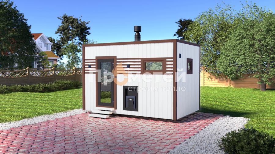Каркасная баня Норд 2.5x4м