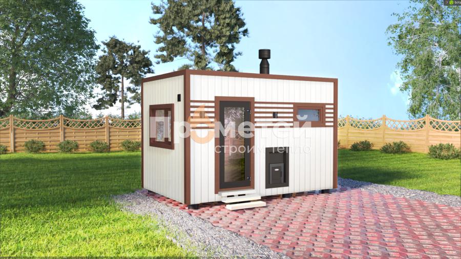 Каркасная баня Норд 2.5x4м