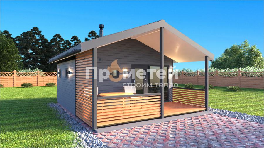Каркасная баня 6x5 метров Б-30