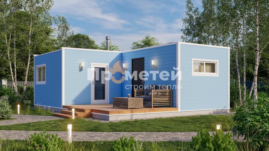 Модульная баня 6х8м МБ-48 с террасой