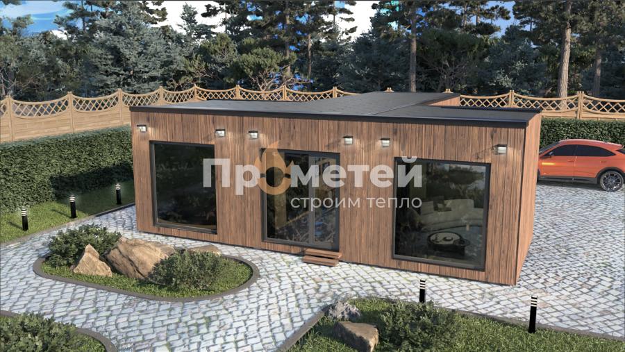 Модульный дом МД-49 т-образный со спальней