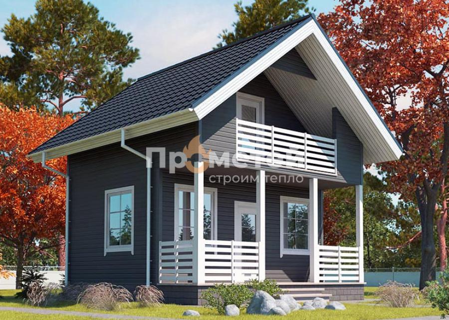 Каркасный дом 6x6 | 72м², 1.5 этажный