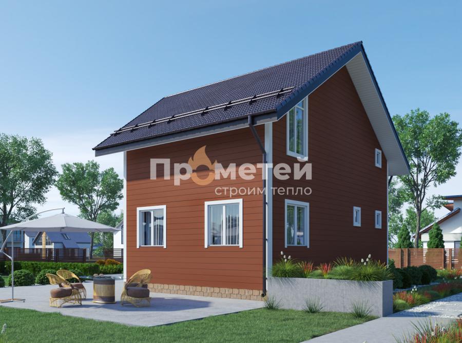 Каркасный дом 6x9 | 123м², 1.5 этажный