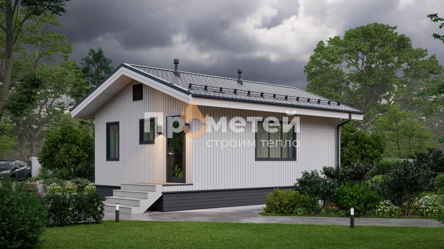 Каркасный дом 6x8 | 52.8м², 1 этажный