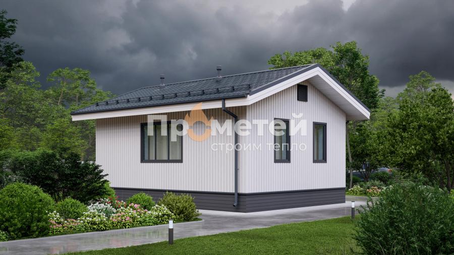 Каркасный дом 6x8 | 52.8м², 1 этажный