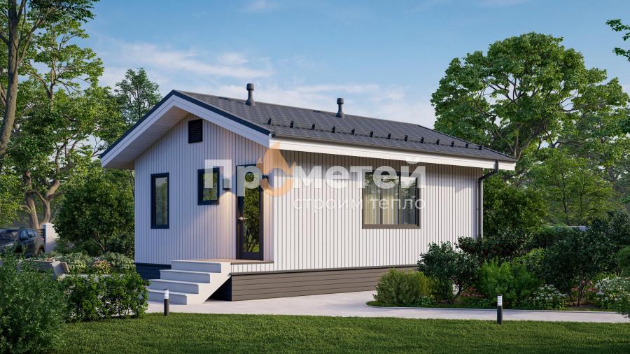 Каркасный дом 6x8 | 52.8м², 1 этажный