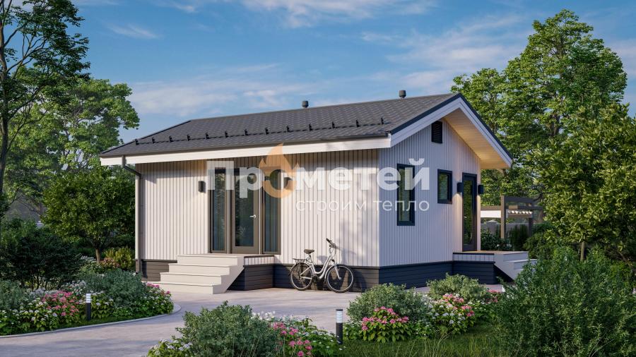 Каркасный дом 6x8 | 52.8м², 1 этажный