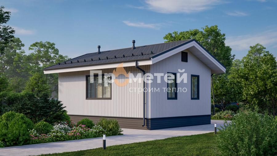 Каркасный дом 6x8 | 52.8м², 1 этажный
